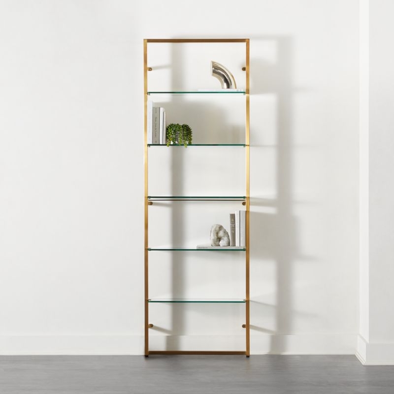 Tesso Brass Metal Wall Mount Bookshelf - Image 5