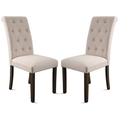 Aristocratic Style Dining Chair Solid Wood Tufted Dining Chair Dining Room Set (Gray) - Image 0