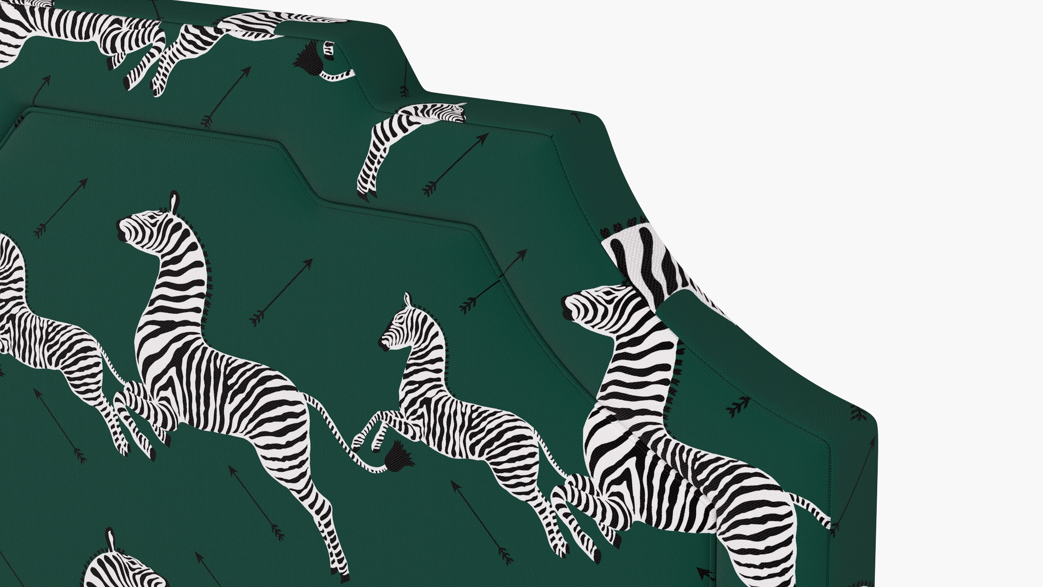 Art Deco Headboard, Emerald Zebra, Full - Image 2