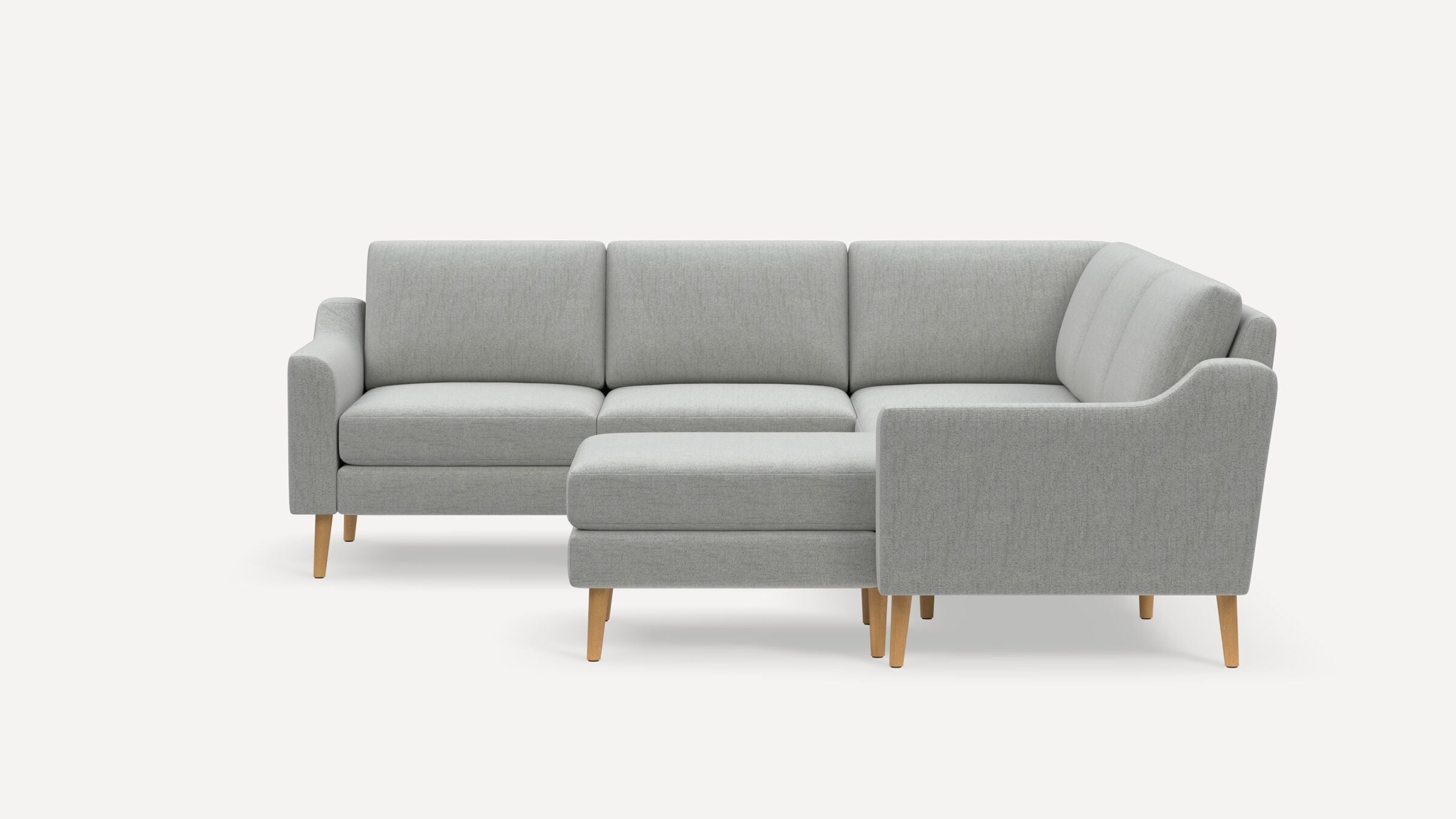 Nomad 5-Seat Corner Sectional with Chaise - Crushed Gravel - Performance Chenille / Oak - Wood / Slope - Image 0