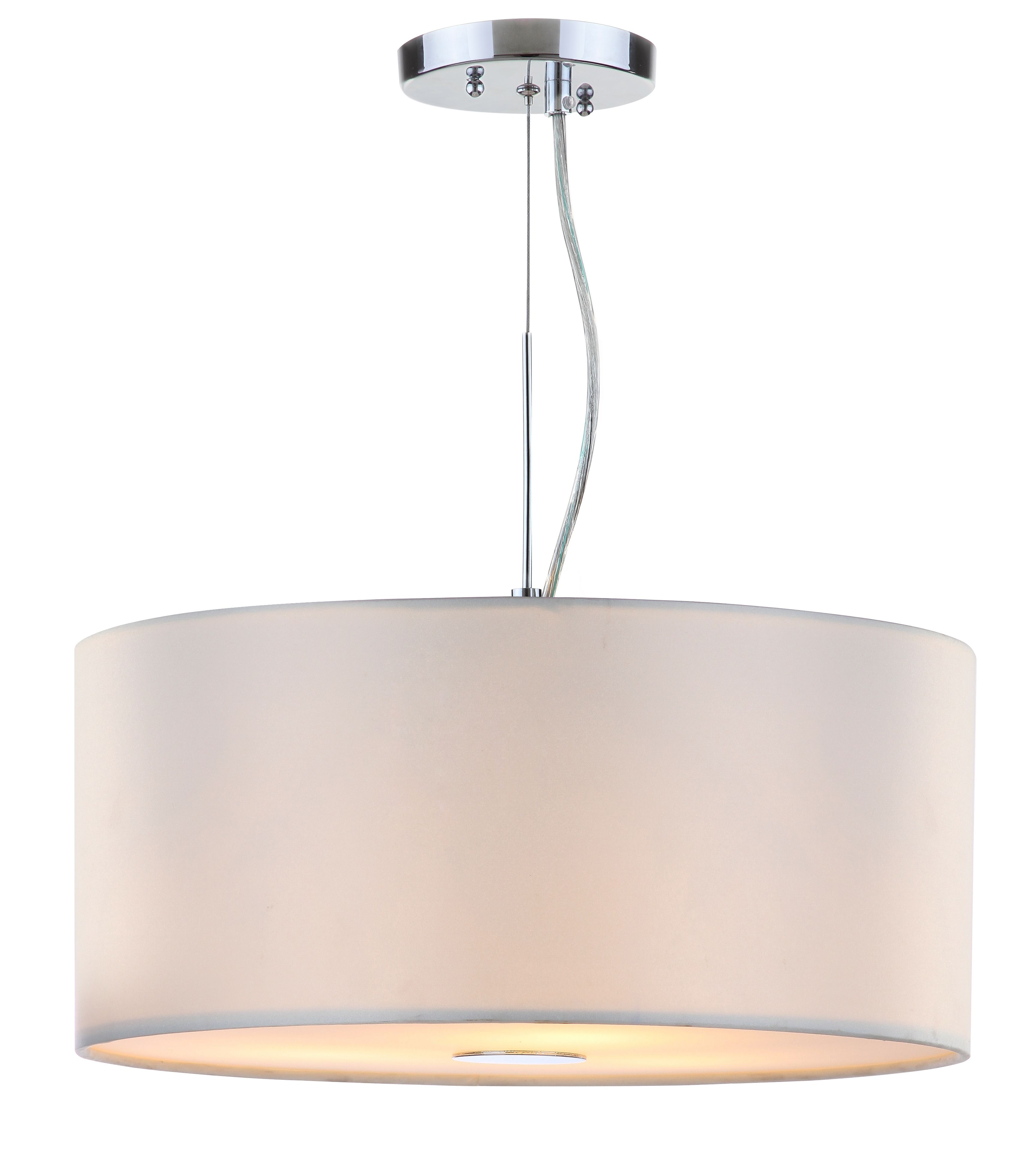 Molly 3 Light 16-Inch Dia Adjustable Pendant - Chrome/Cream - Safavieh - Image 1