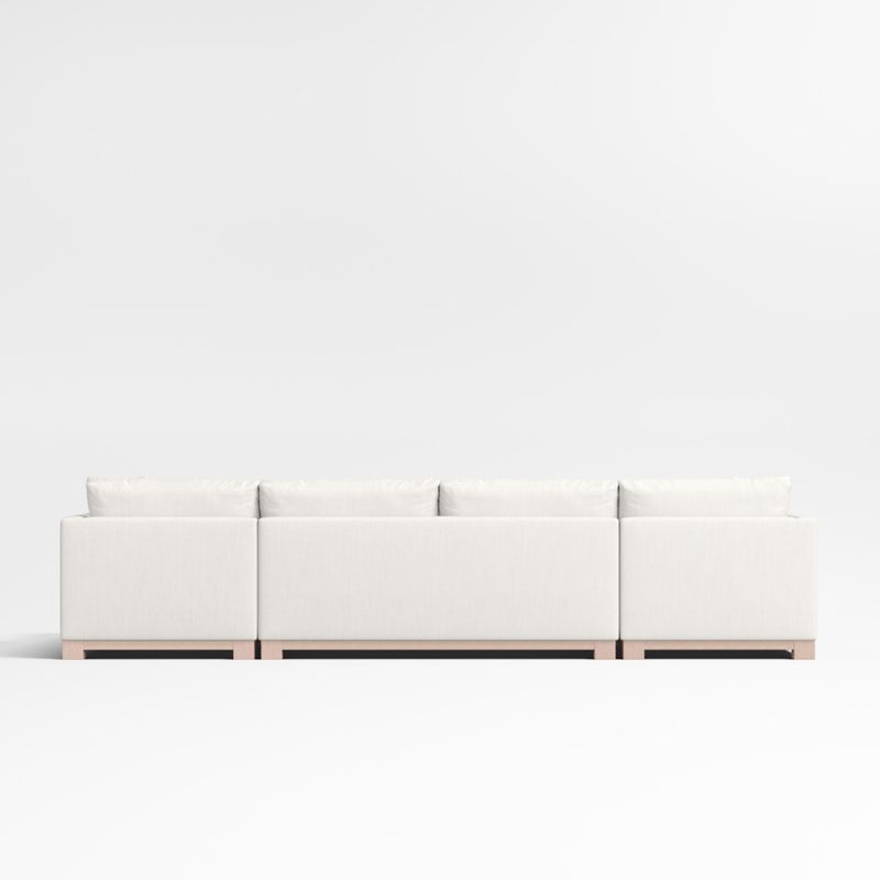 Gather Deep Wood Base 3-Piece U-Shaped Sectional Sofa with Double Chaise Lounge - Image 9