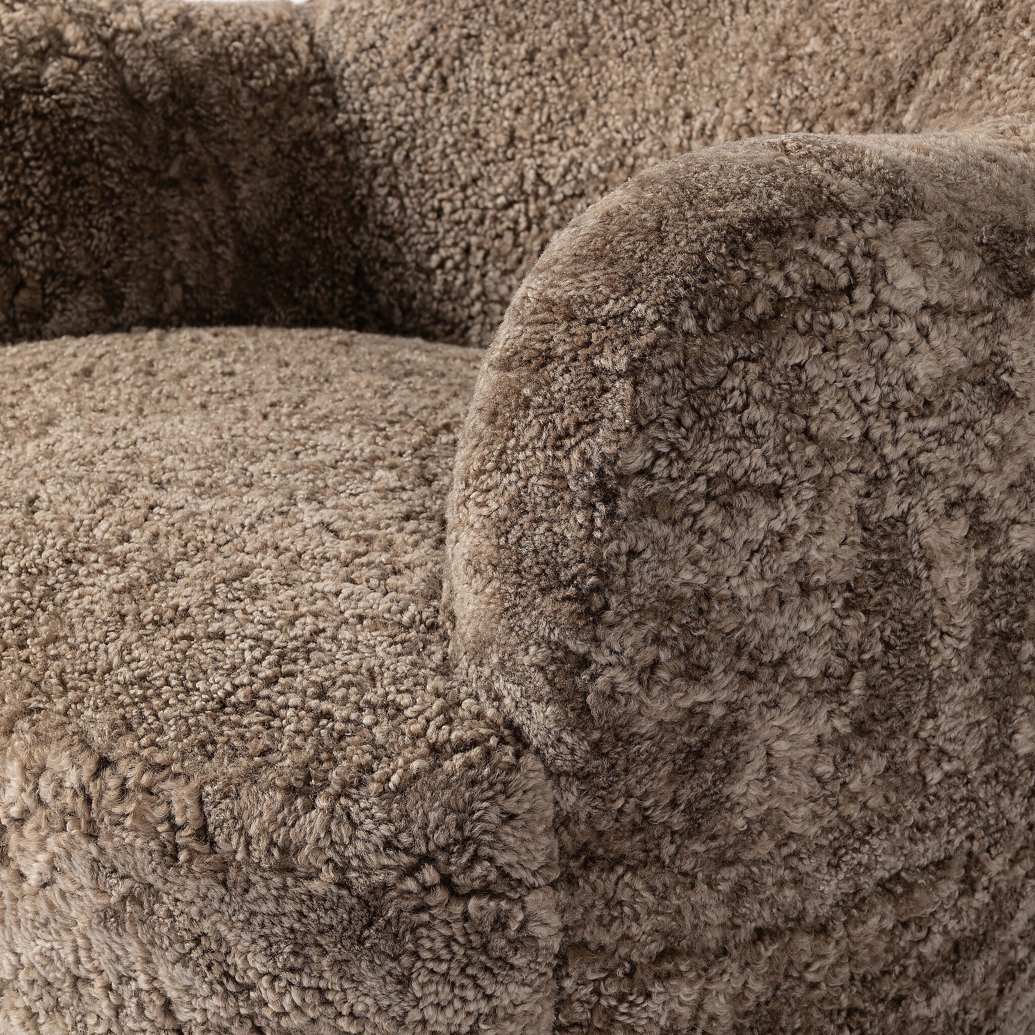 Julius Swivel Chair - Taupe Shearling - Image 6