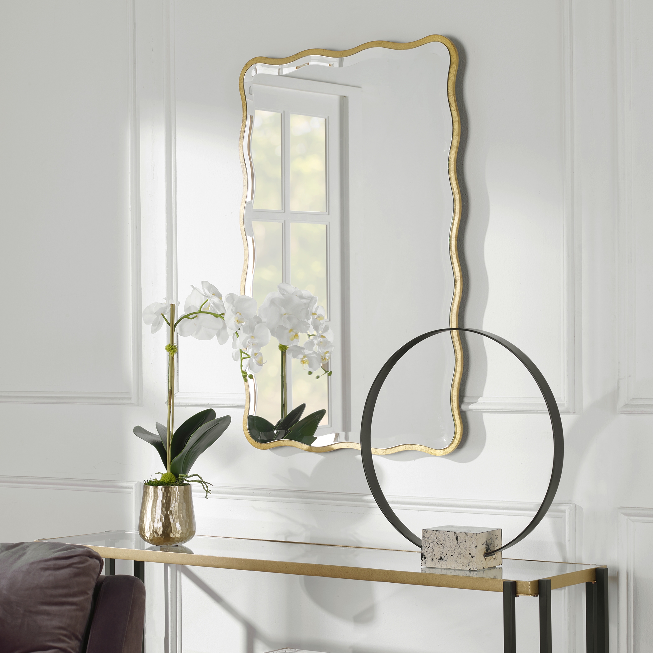 Aneta Gold Scalloped Mirror - Image 2