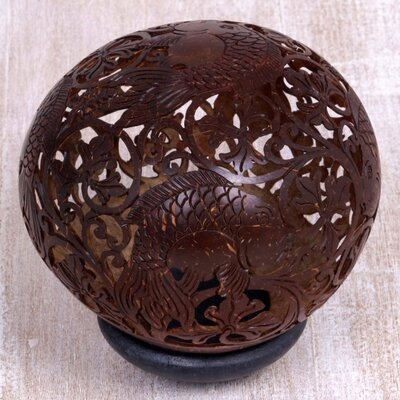 Candie Playful Fish Coconut Shell Sculpture - Image 0