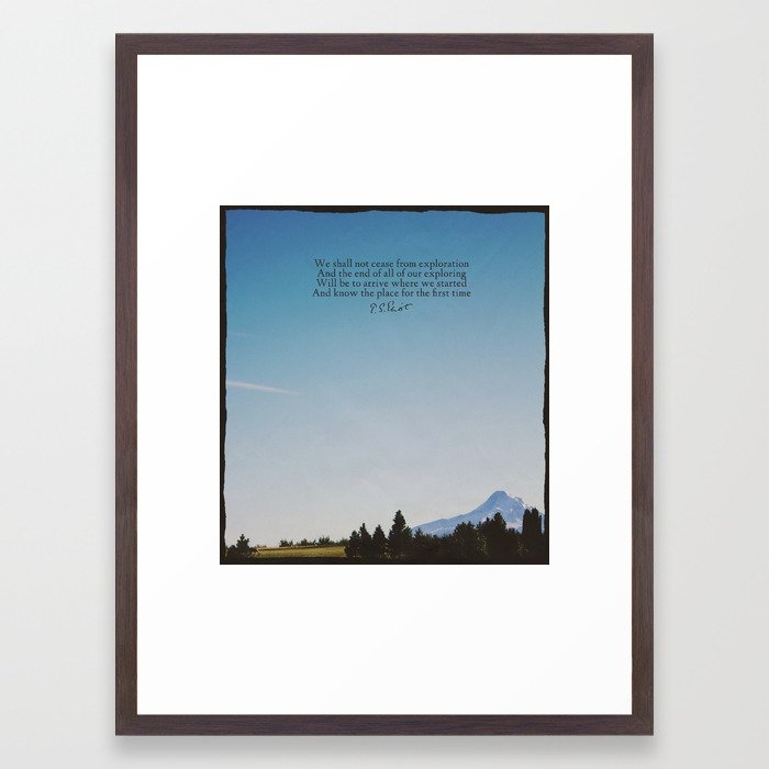 T.s. Eliot: Exploration Framed Art Print by Leah Flores - Conservation Walnut - Medium(Gallery) 18" x 24"-20x26 - Image 0