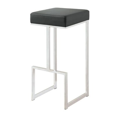 Square Bar Stool Black And Chrome By Coaster - Image 0
