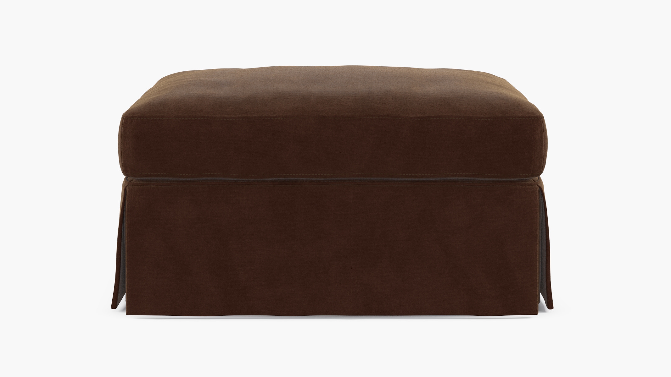 Skirted Cocktail Ottoman, Cognac Luxe Velvet - Image 0