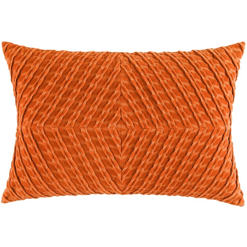 CompanyC Veronica Rectangular Velvet Pillow Cover and Insert Color: Orange - Image 0