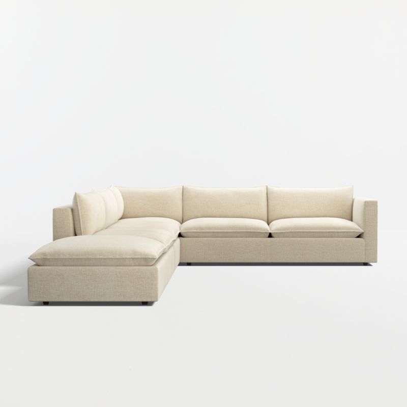 Lotus Deep Modular 4-Piece L-Shaped Sectional Sofa with Ottoman - Image 1