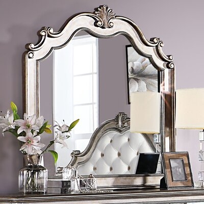 Akeel Wood Framed Mounts To Dresser Mirror in Antique Champagne - Image 0