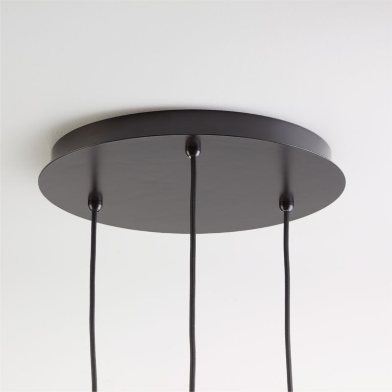 Arren Black 3-Light Round Pendant with Angled Clear Glass Shades - Image 1