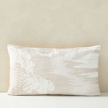 Embroidered Etched Clouds Pillow Cover, 12"x21", Belgian Flax - Image 4