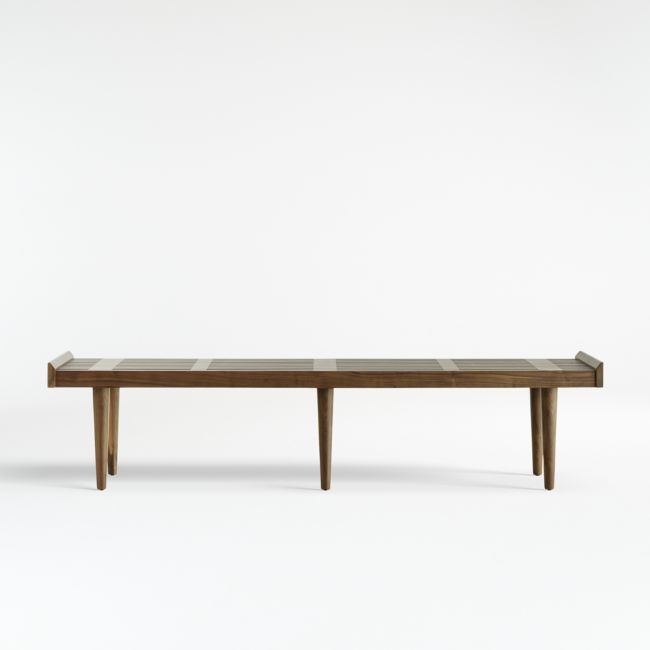 Tate 54" Walnut Slatted Bench - Thumbnail 2