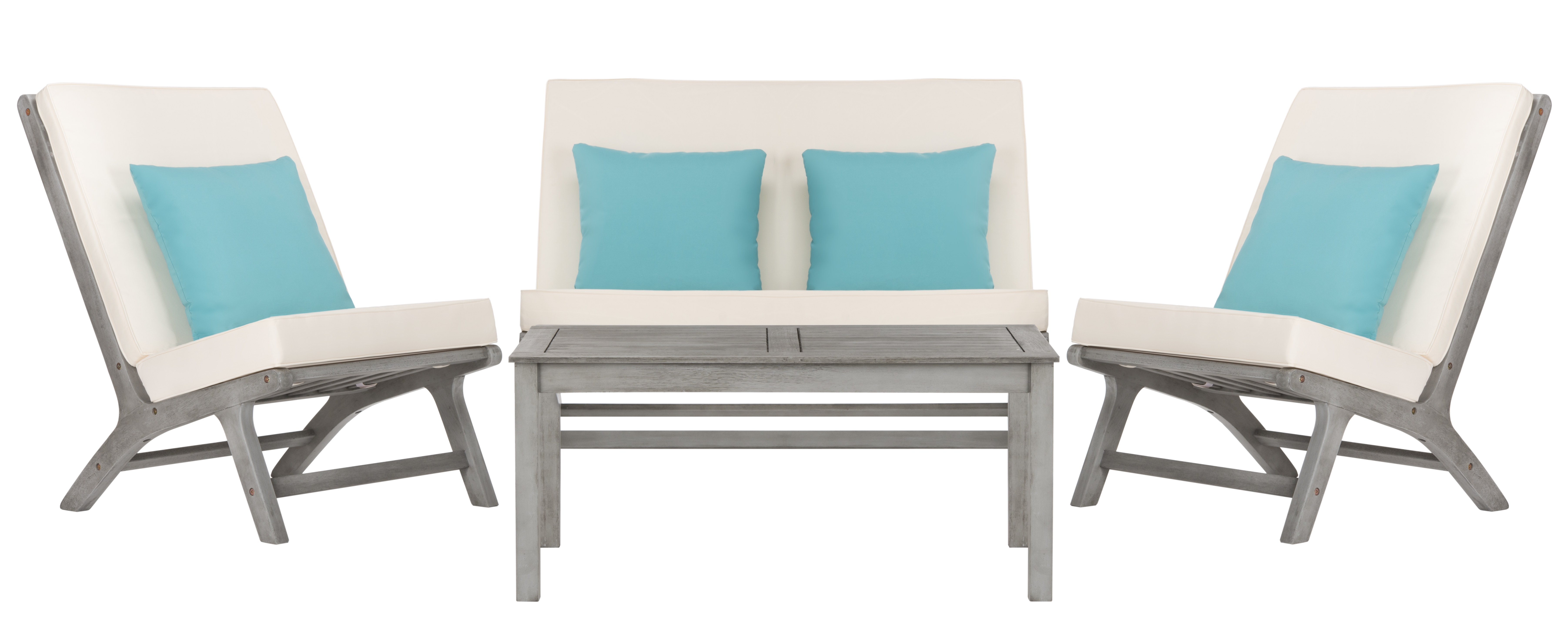 Chaston 4 Pc Outdoor Living Set With Accent Pillows - Grey Wash/White/Light Blue - Arlo Home - Image 0