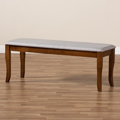Keino Modern And Contemporary Transitional Grey Fabric Upholstered And Walnut Brown Finished Wood Dining Bench - Image 0