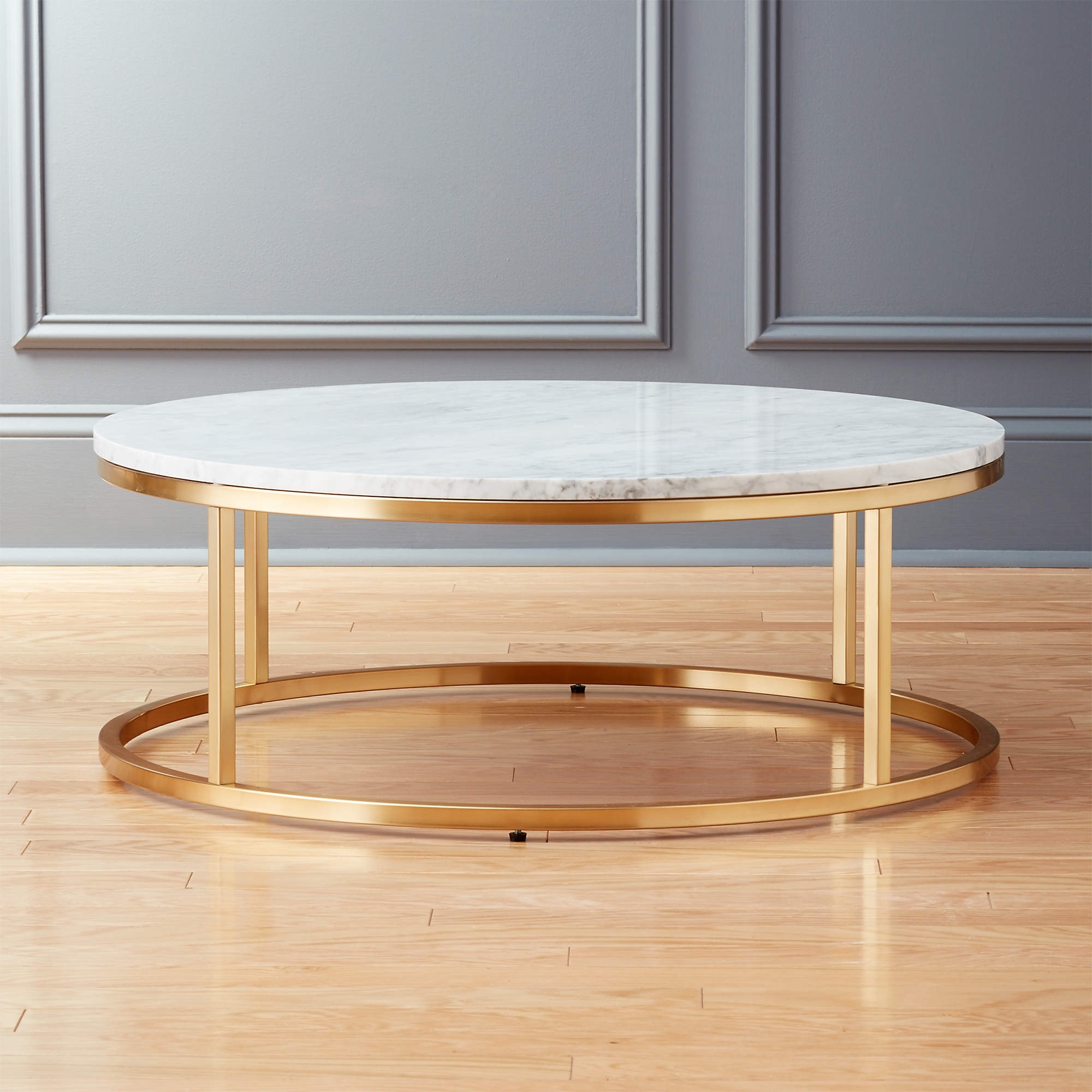 Smart Round Coffee Table, Marble & Brass - Image 1