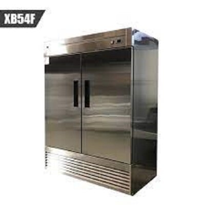 Commercial Freezer 2-Doors Solid Upright Reach in Two Section Stainless Steel NSF 54" Width, Capacity 47 Cuft, Bottom Mounted Restaurant Quality Kitchen Side by Side Cold -8°F - Image 0