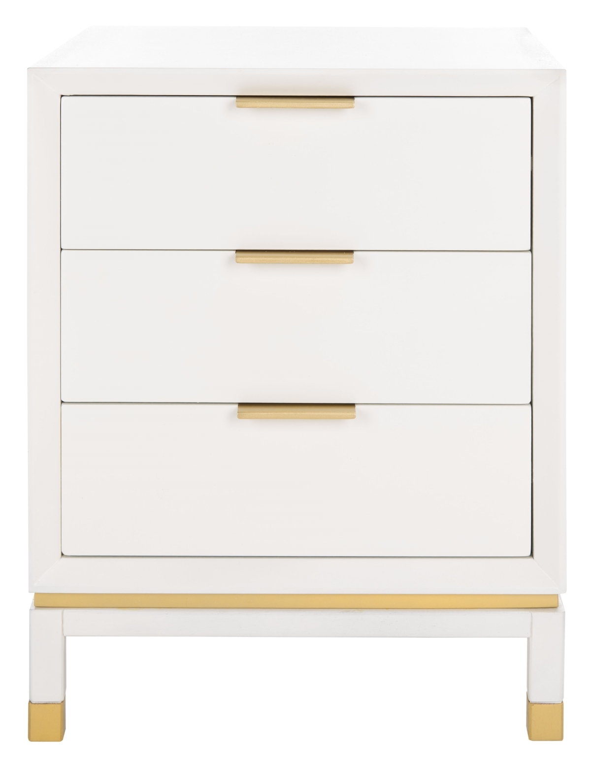 Baskin 3 Drawer Accent Table - White - Safavieh - Image 0