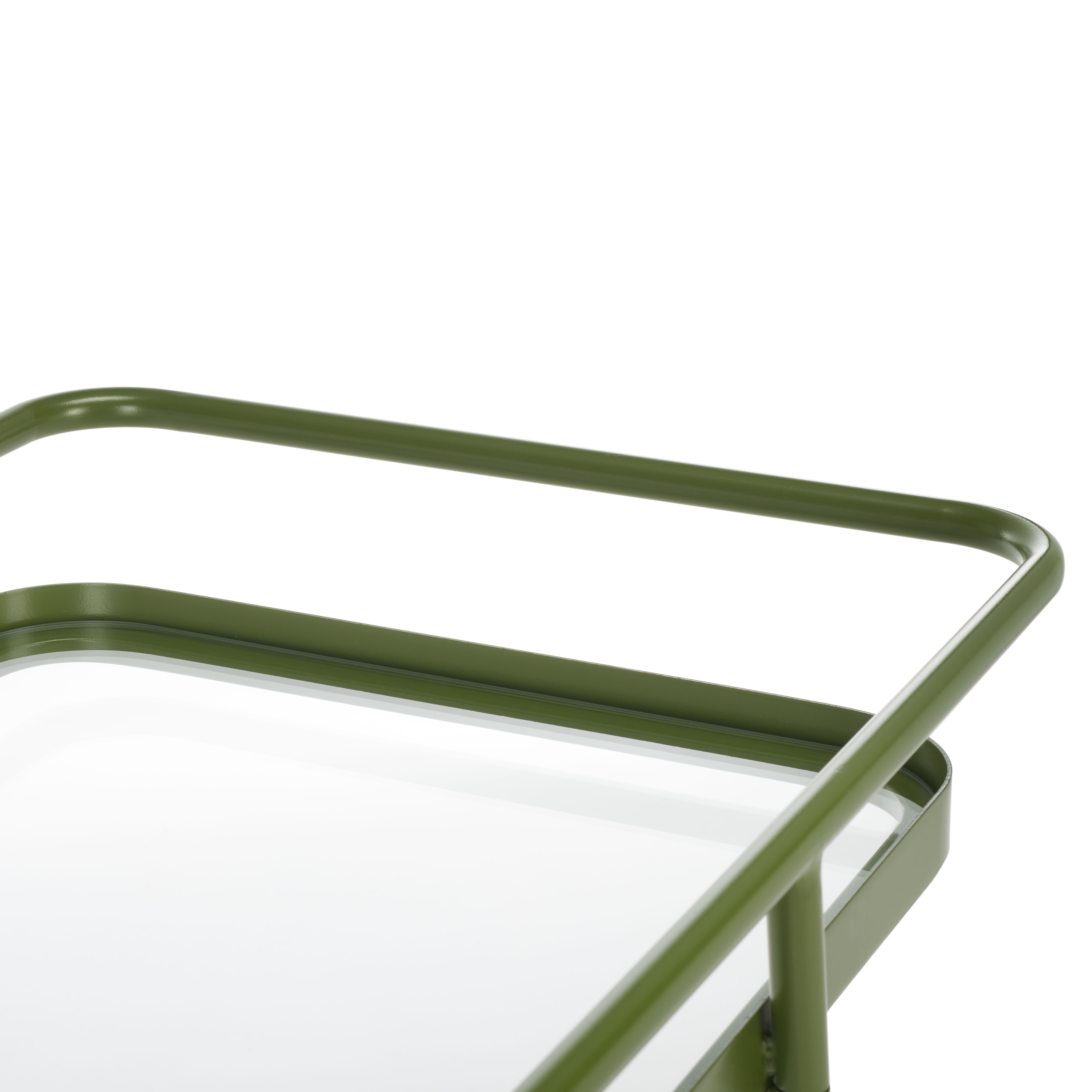 Zunia 2 Tier Bar Cart - Green / Glass - Image 3