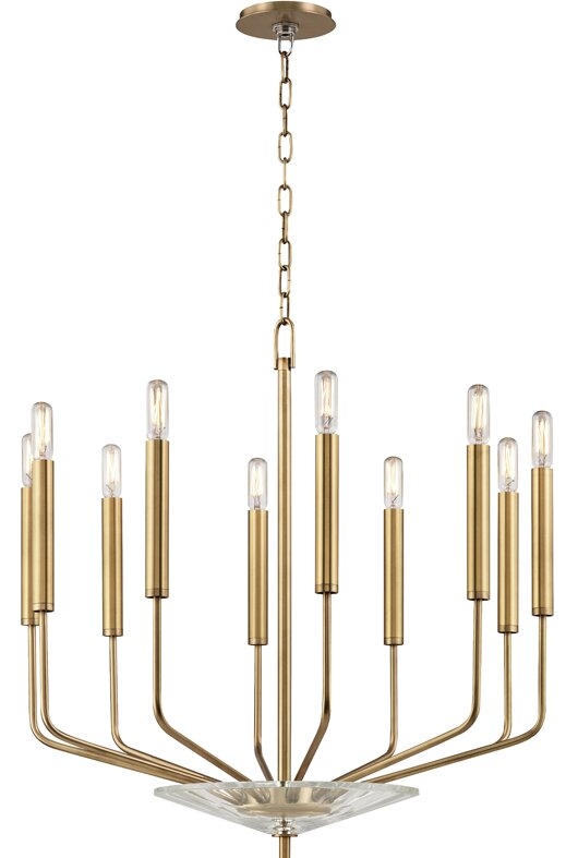 Gideon 10-Light Candle Style Classic / Traditional Chandelier Finish: Aged Brass - Image 0