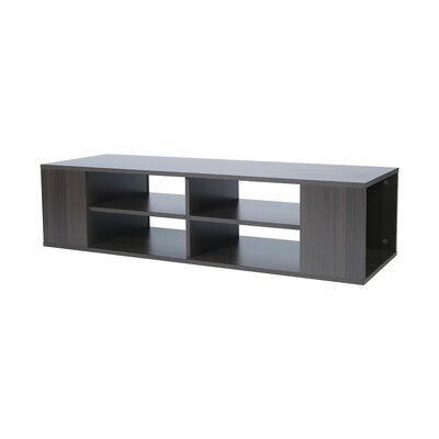 Wall Mounted Media Console,Floating Tv Stand Component Shelf With Height Adjustable, Black Oak - Image 0
