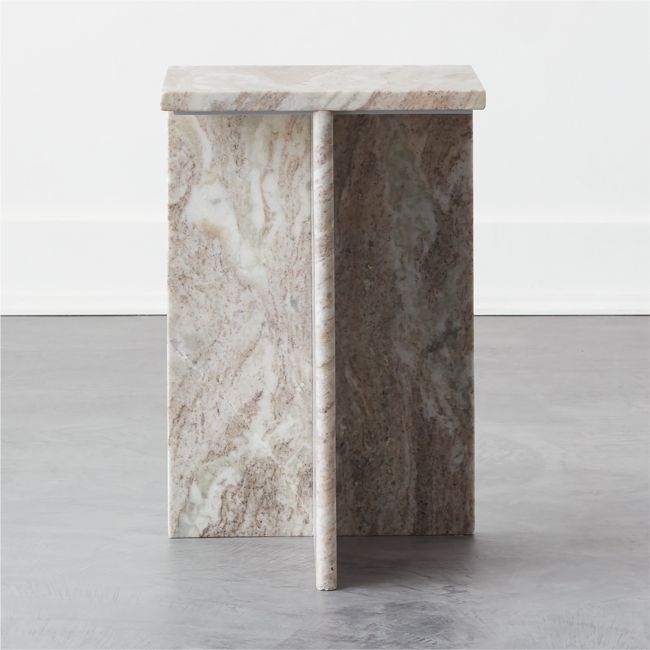 T Tall Marble Side Table - Image 2