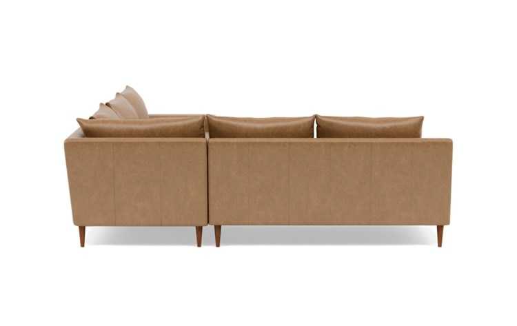 Sloan Leather Corner Sectional with Brown Palomino Leather, double down cushions, and Oiled Walnut legs - Image 3