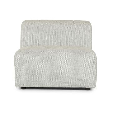 Channeled Back Outdoor Sectional, Armless Single, Faye Ash - Image 2