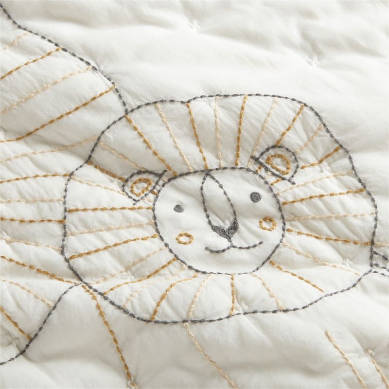 Jungle Lion Organic Cotton Baby Crib Quilt - Image 3