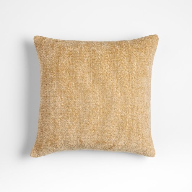 Monarch Chenille 18x18 Ocher Yellow Throw Pillow Cover - Image 0