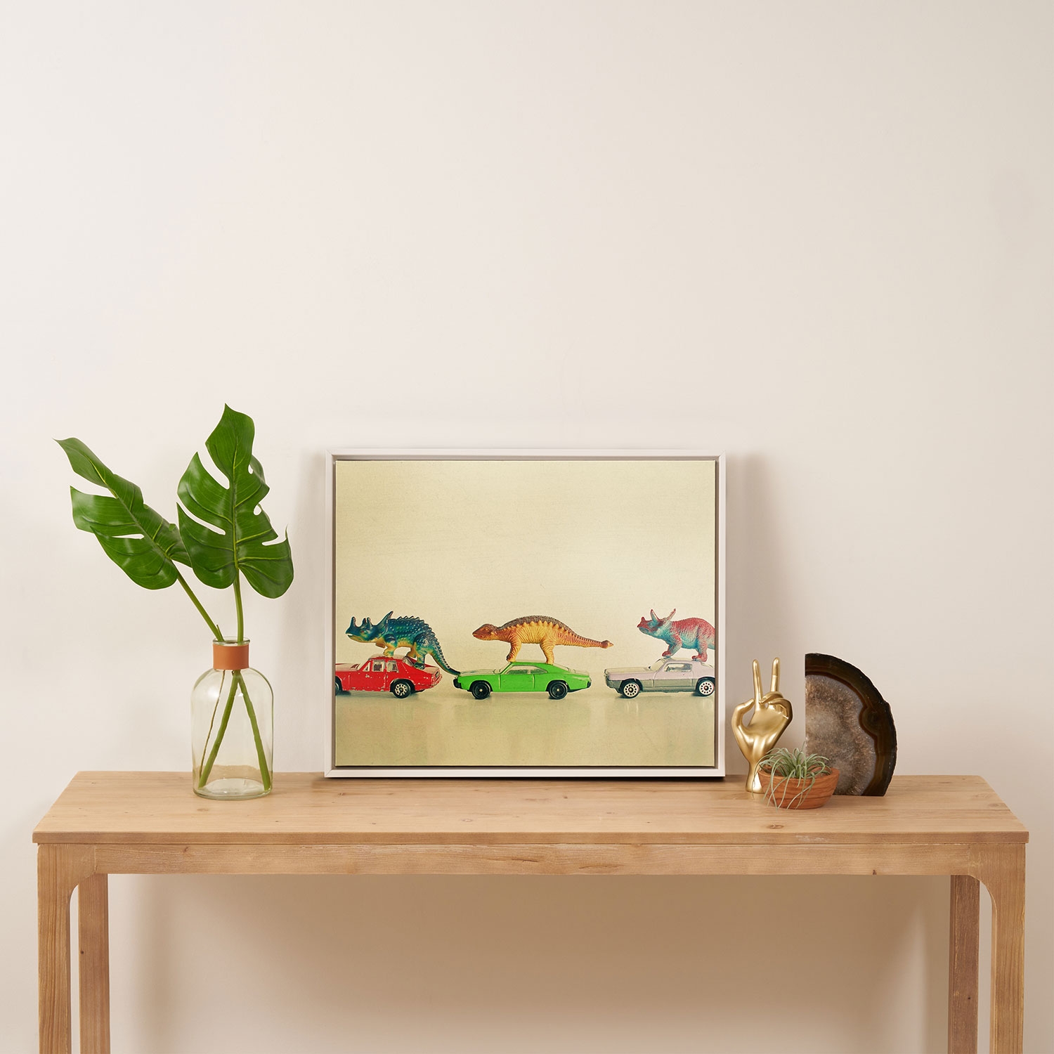 Dinosaurs Ride Cars by Cassia Beck - Art Canvas 24" x 30" - Image 2