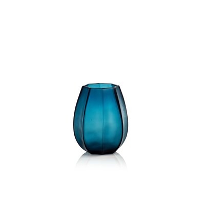 Elnora Blue 6.25" Earthenware Table Vase - Image 0