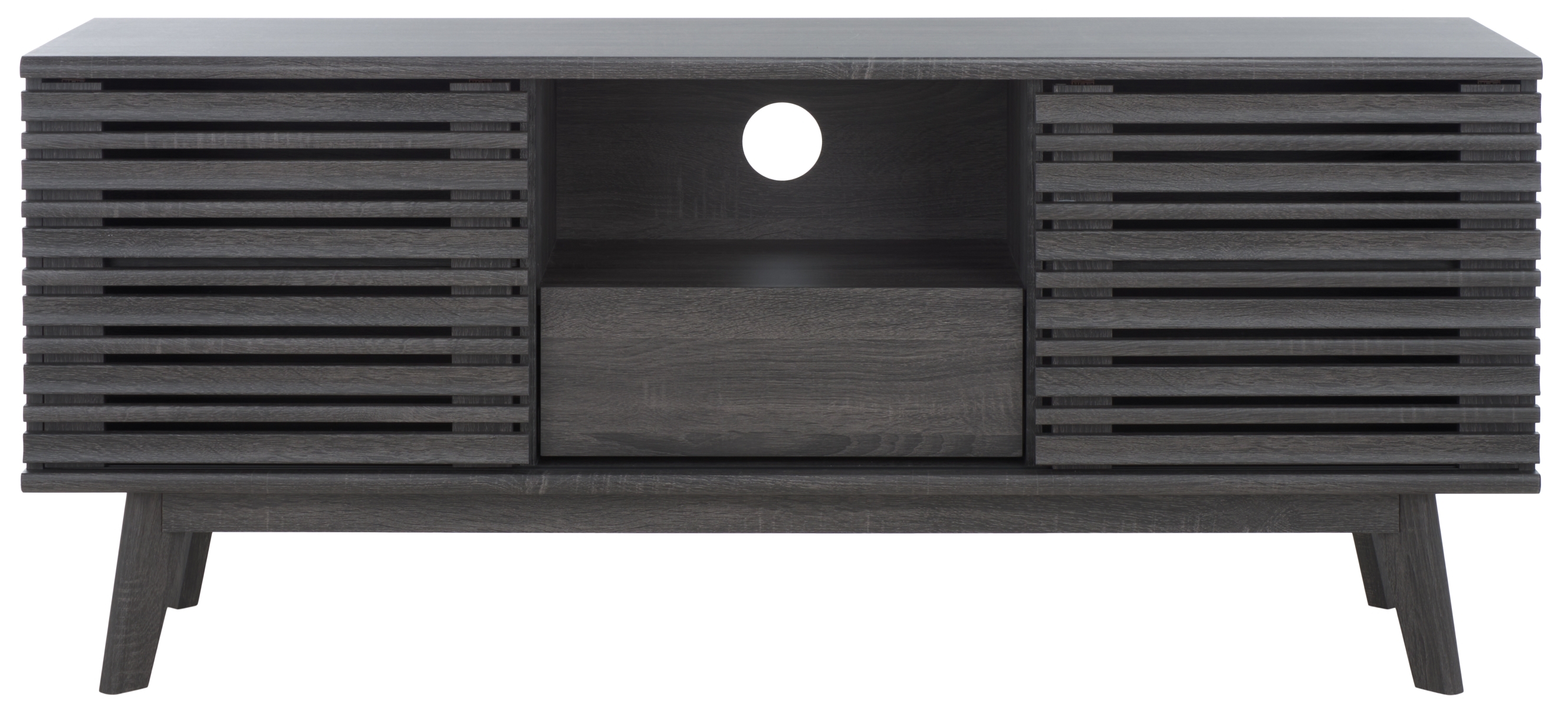 Esma Low Sideboard / Media Stand - Distressed Black - Safavieh - Image 0