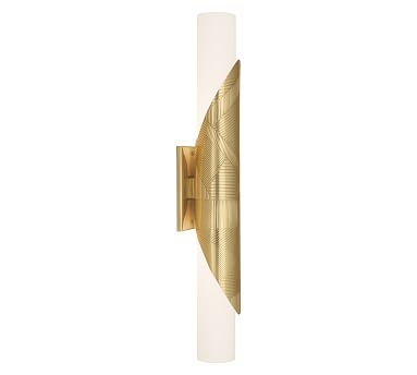 Deane Glass Double Tube Sconce, Modern Brass - Image 0