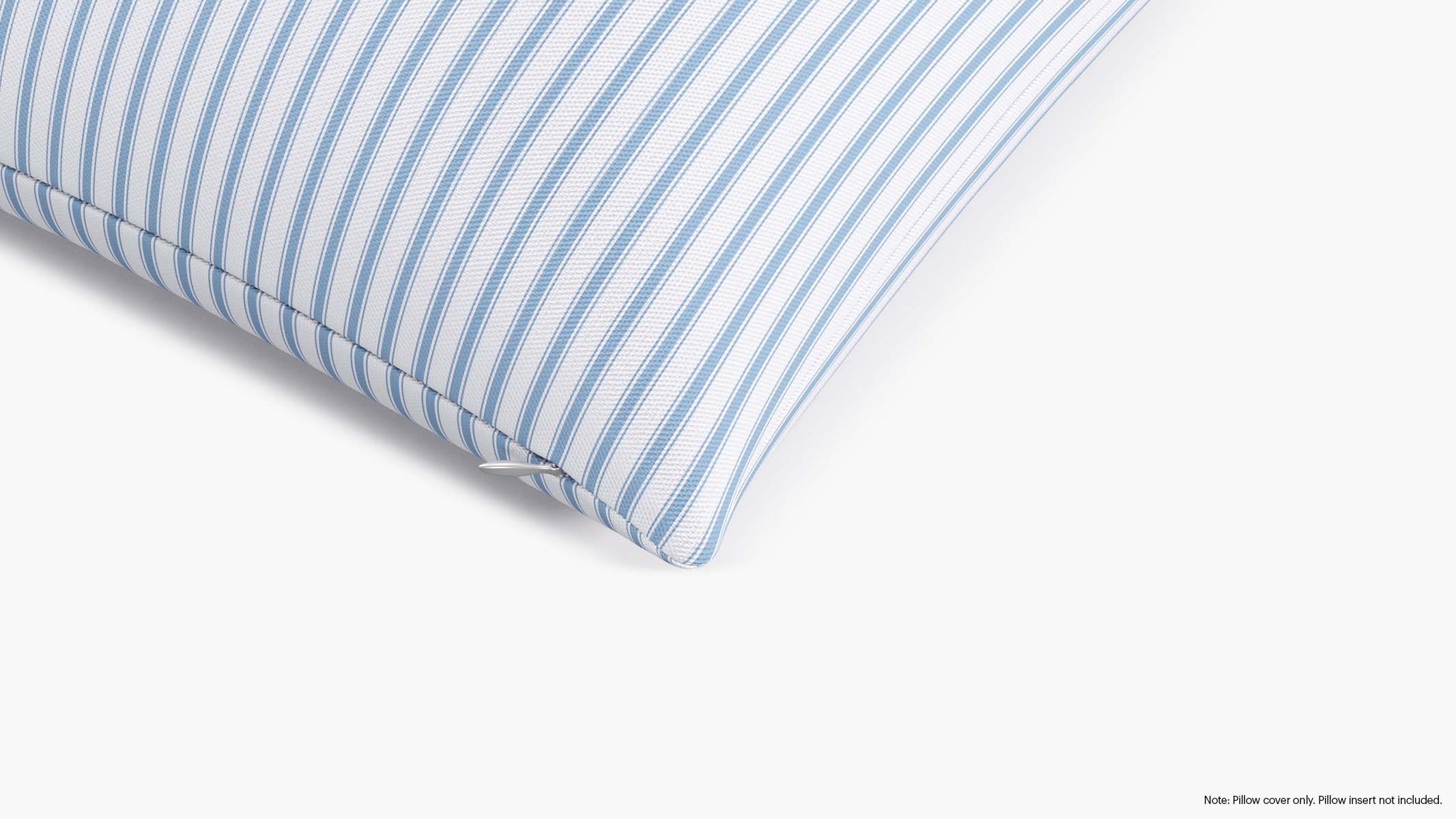 Throw Pillow Cover 20", Cornflower Classic Ticking Stripe, 20" x 20" - Image 1