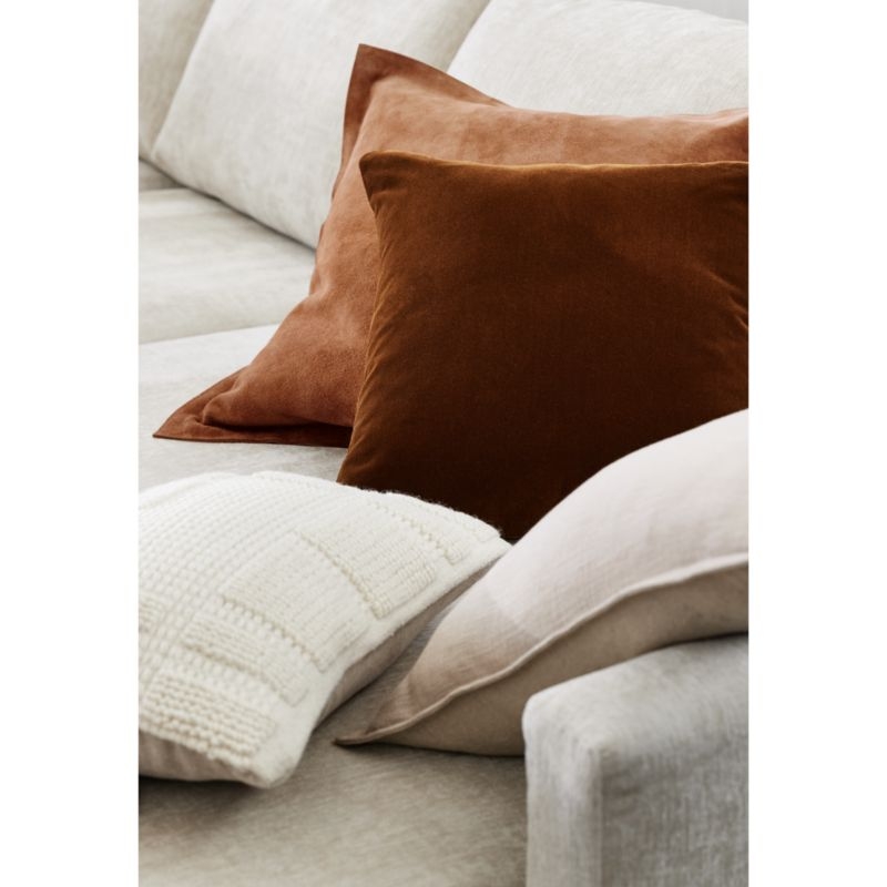 Hyde Pieced Suede 23x23 Brown Throw Pillow Cover - Image 6