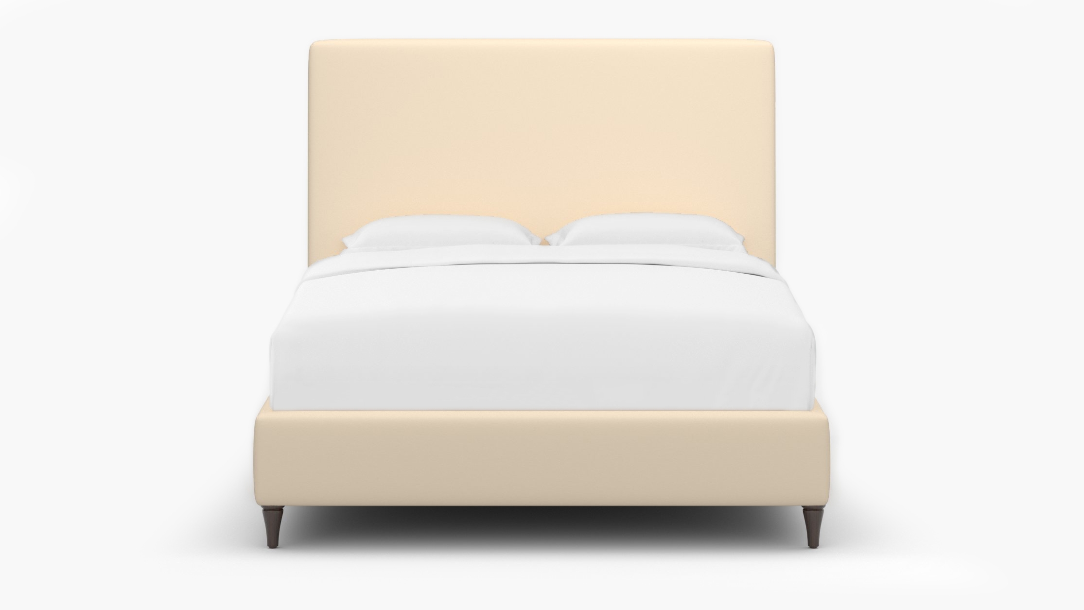 Classic Bed, Flax Twill, Espresso Decorative Tapered Leg, King - Image 0