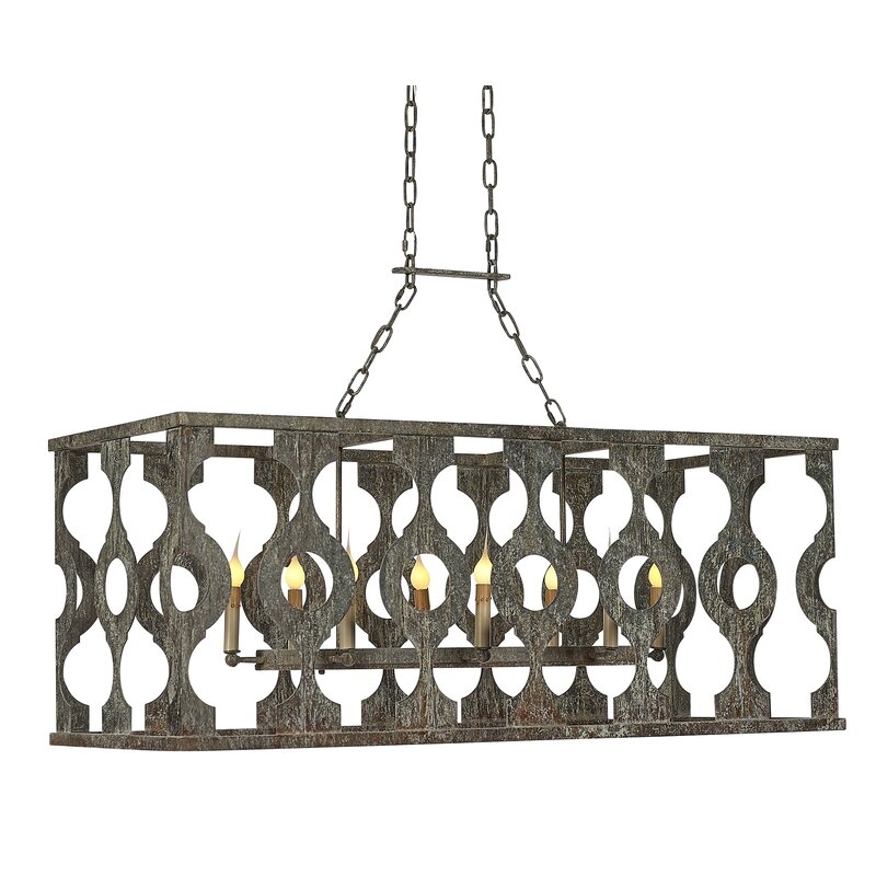 ellahome Balustrade 8 - Light Kitchen Island Linear Pendant with Wrought Iron Accents - Image 0