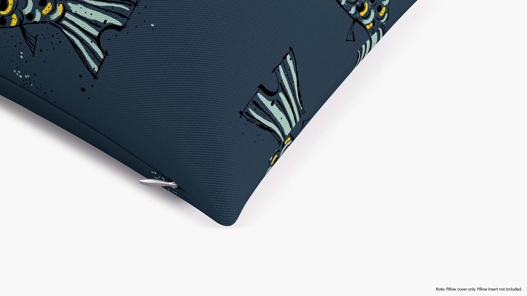 Throw Pillow Cover 14" x 20", Indigo Sakana, 14" x 20" - Image 1