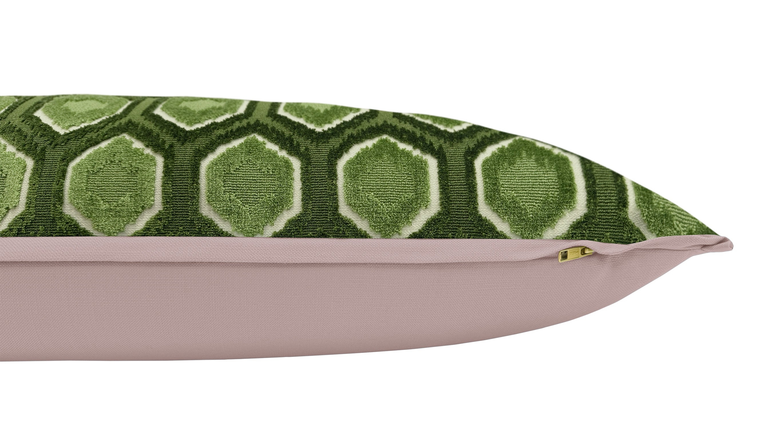 THE XL LUMBAR :: MIA CUT VELVET // OLIVE | LDC - XL LUMBAR 14" X 48" / BUTTERFLY FLANGE / Celadon - Image 5