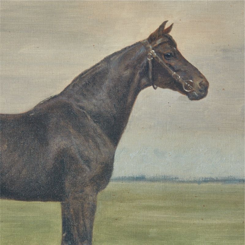 Black Horse' Framed Oil Painting Reproduction 18''x22'' - Image 1