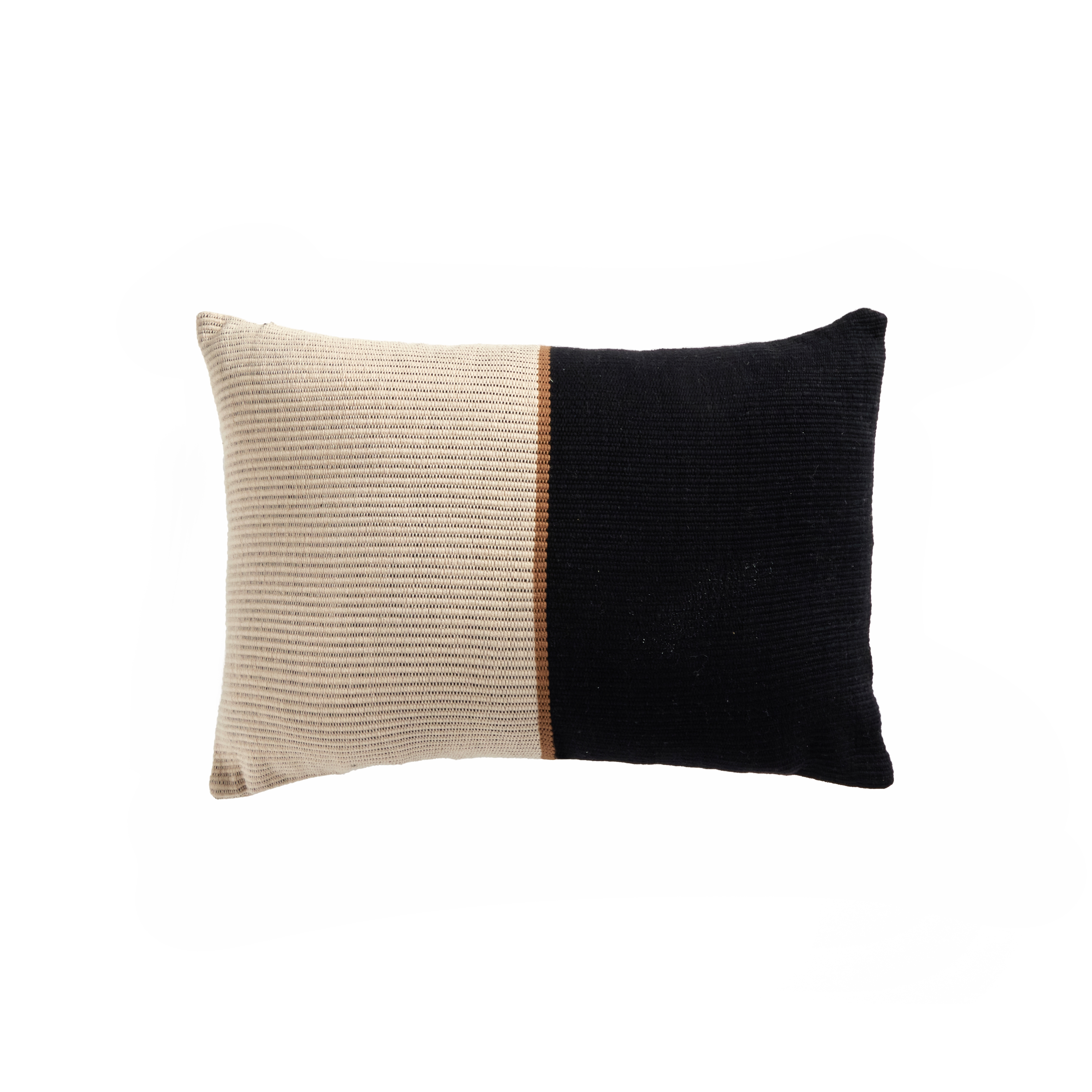 Handwoven Merido Pillow-Black-14"x20" - Image 0