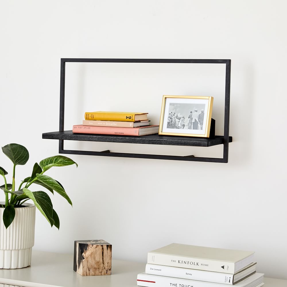 Shelfmate Black & Black A, Long Horizontal Wall Shelf - Image 0