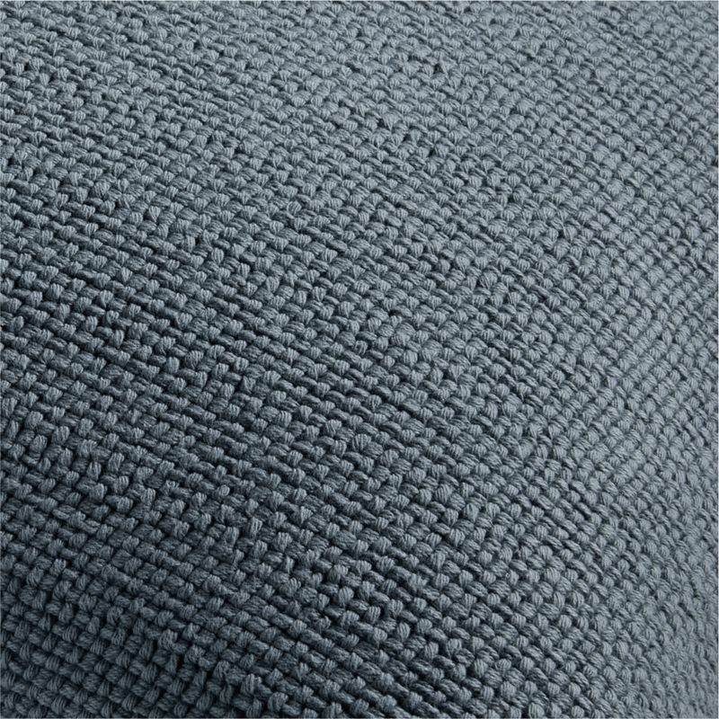 Organic Cotton Basketweave 20x20 Blue Throw Pillow Cover - Image 1