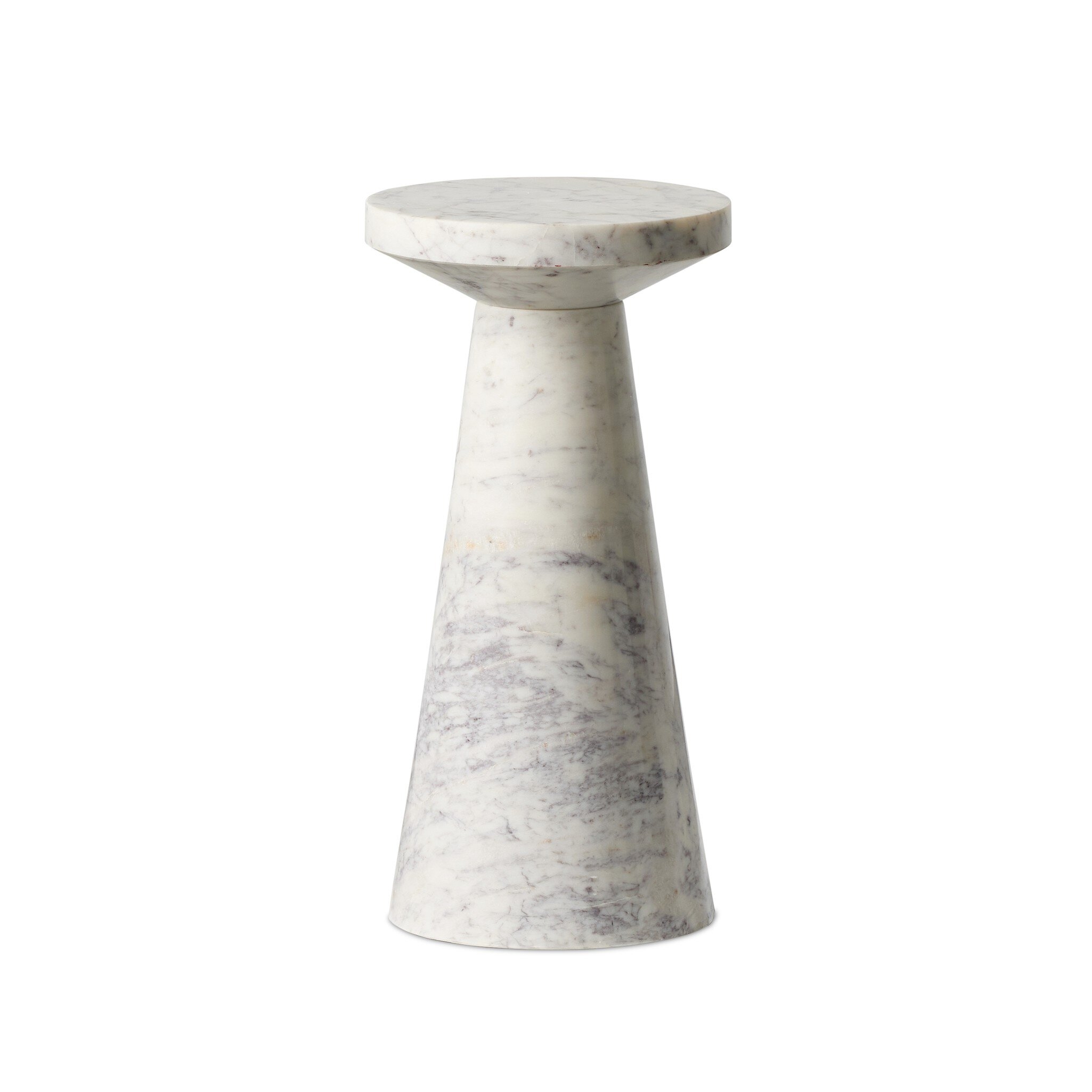 Mabel Nesting End Table - Veined White Marble - Image 1