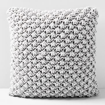 Bobble Knit Pillow Cover, 24"x24", Stone Gray - Image 0
