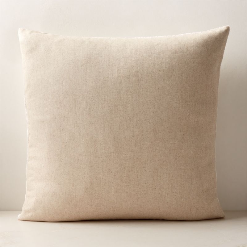 Truette White Turkish Silk Throw Pillow with Feather-Down Insert 23''x23" - Image 1