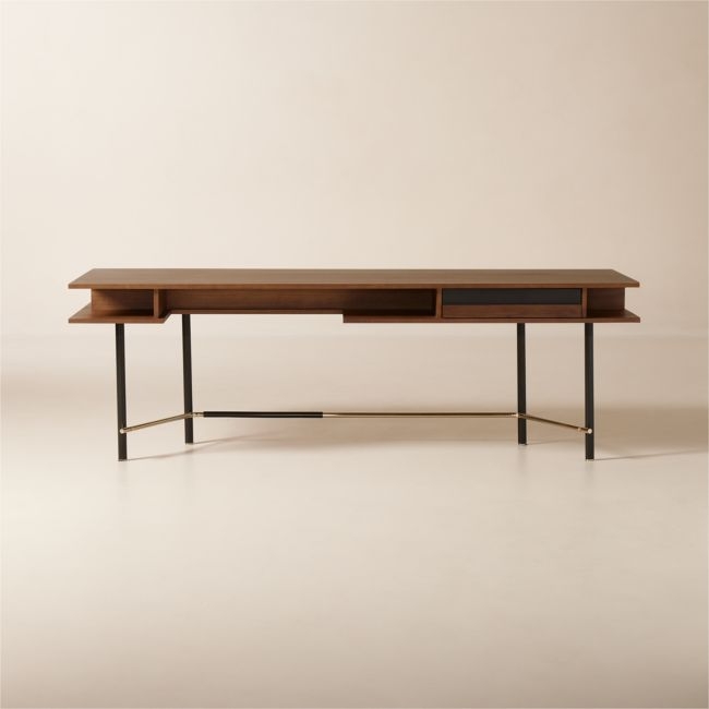 Portofino 87" Walnut Wood Desk by Gianfranco Frattini - Image 0
