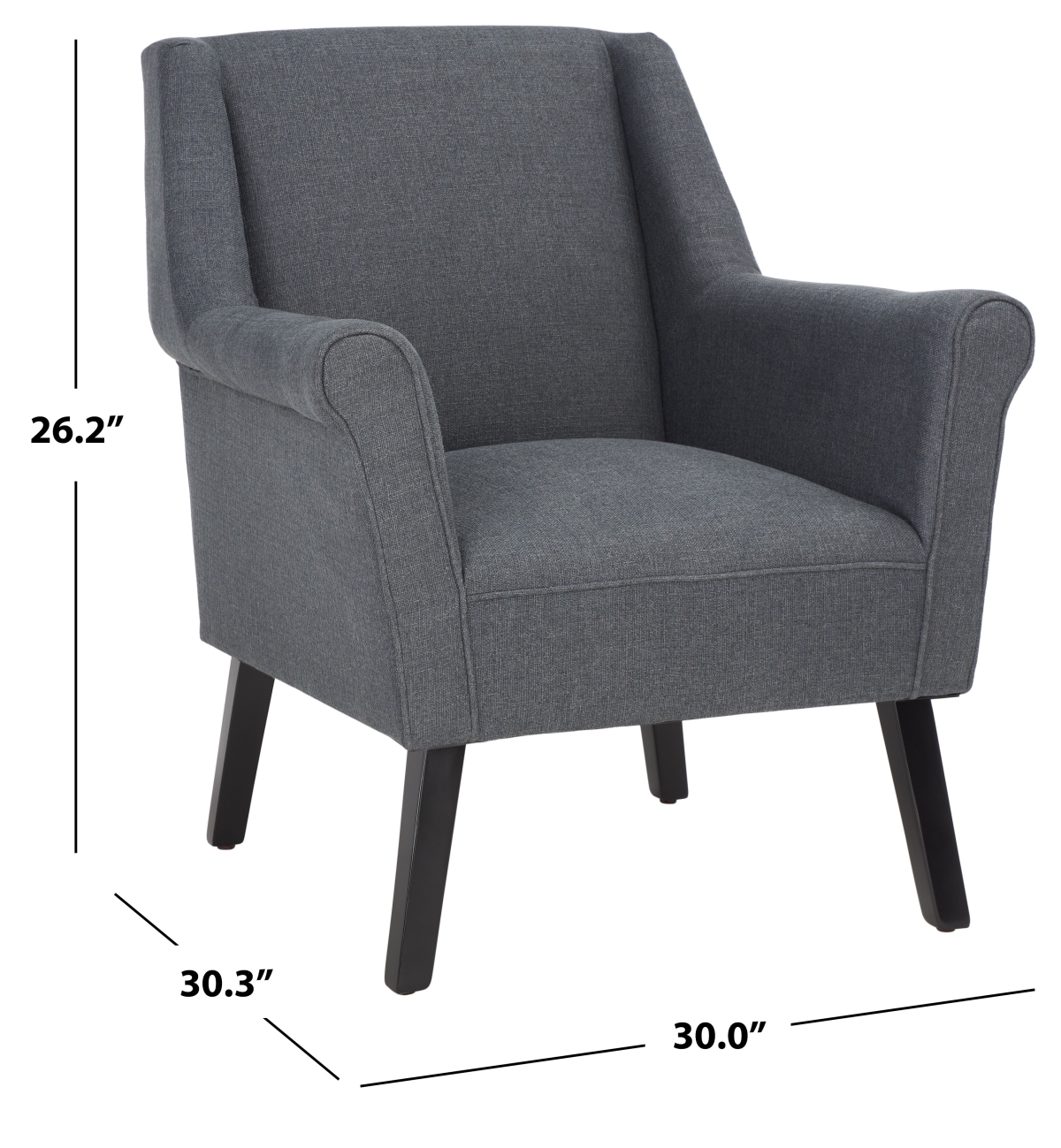 Videl Accent Chair - Dark Grey - Safavieh - Image 9